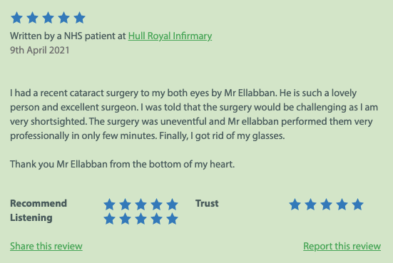 Private Cataract Surgery | Mr Ellabban